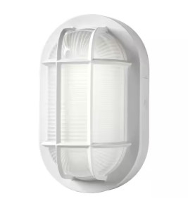 PLASTIC OVAL BULKHEAD WITH GRID WHITE