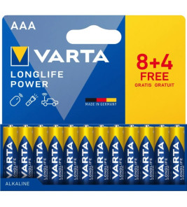 BATTERIES VARTA ALKALINE LR3 AAA 12 PCS 