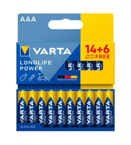 BATTERY AAA LR03 VARTA ALKALINE 20PCS