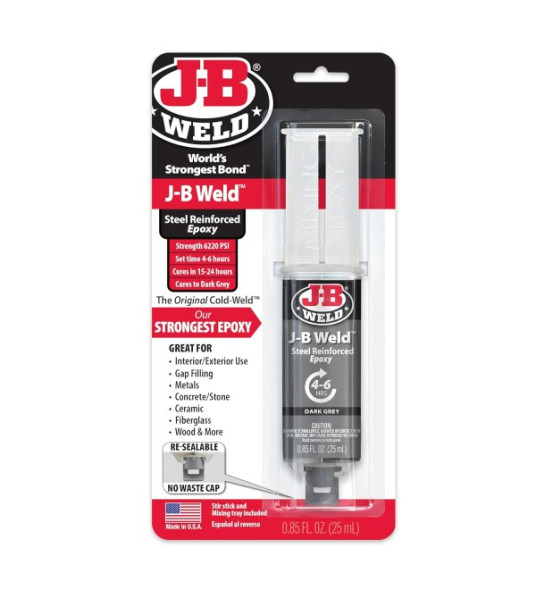 JB WELD STEEL REINFORCED EPOXY SYRINGE