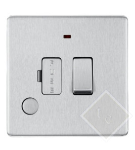FUSED CONN UNIT 13A W/OUTLET BRUSHED STEEL BG NEXUS