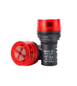 BUZZER 22MM 220V INTERMITTENT SOUND & FLASH