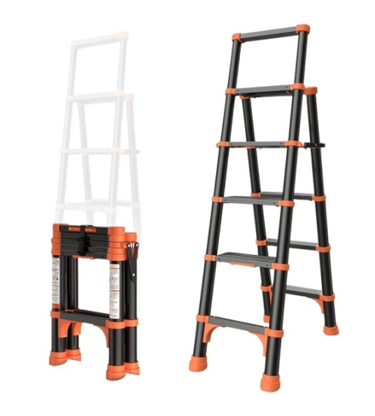 TELESCOPIC DOUBLE LADDER 6+6 4.9M PALBEST