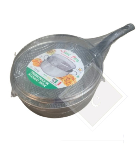 CHIP PAN 24CM STAINLESS STEEL 1 HANDLE
