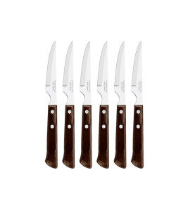 TRAMONTINA CHESTNUT STEAK KNIVES 6PC