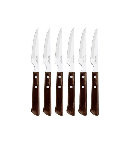 TRAMONTINA CHESTNUT STEAK KNIVES 6PC