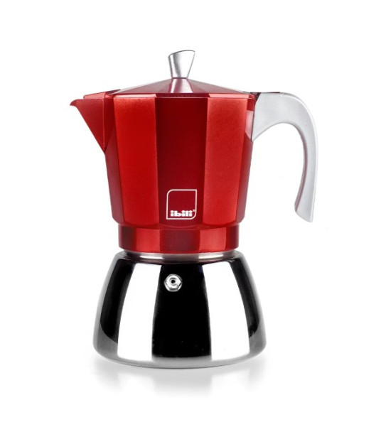 IBILI ELBA RED 12-CUP INDUCTION COFFEE MAKER