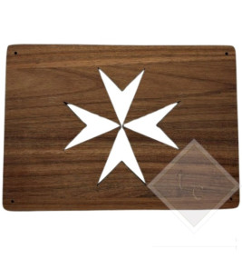 WOODEN VENT COVER BROWN CROSS 24X17CM