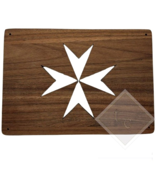 WOODEN VENT COVER BROWN CROSS 24X17CM