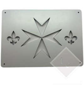 WOODEN VENT COVER WHITE FLEUR-DE-LYS 24X17CM