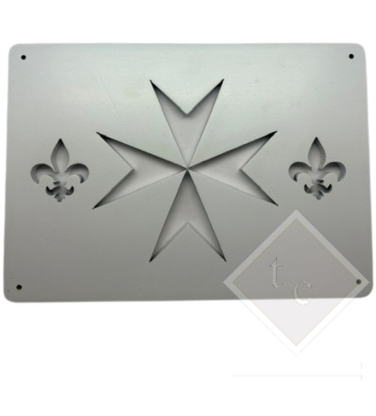 WOODEN VENT COVER WHITE FLEUR-DE-LYS 24X17CM