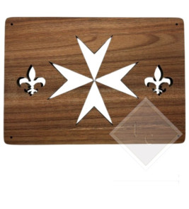 WOODEN VENT COVER BROWN FLEUR-DE-LYS 24X17CM