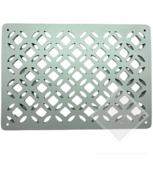 WOODEN VENT COVER WHITE ORIENTAL 24X17CM