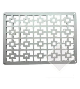 WOODEN VENT COVER  WHITE GEOMETRIC 24X17CM
