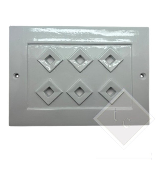 RESIN VENT COVER DIAMONDS 17X24CM WHITE