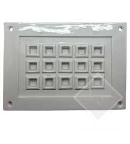 RESIN VENT COVER 15-SQUARES 17X24CM WHITE