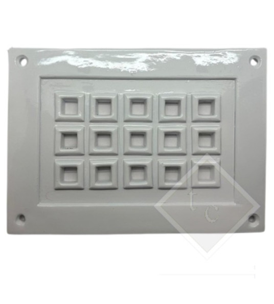 RESIN VENT COVER 15-SQUARES 17X24CM WHITE