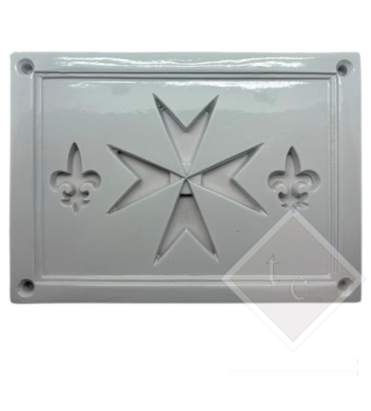 RESIN VENT COVER FLEUR-DE-LYS 17X24CM WHITE