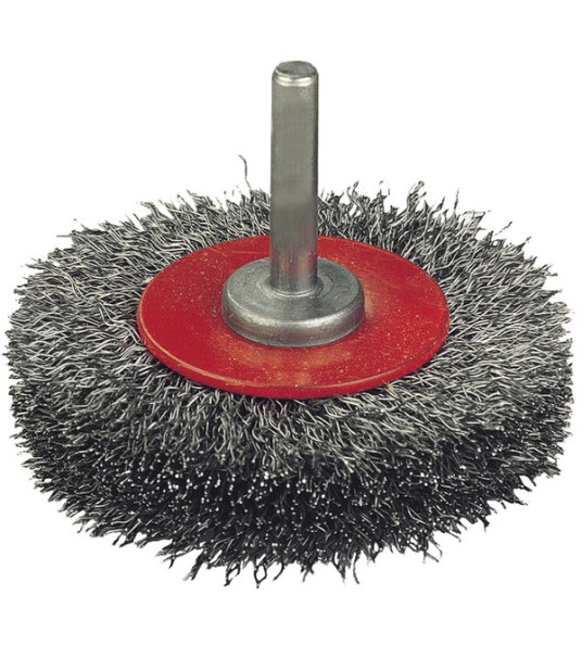 ROUND FLAT WIRE BRUSH Ø30MMX9MM 6MM SHAFT