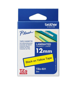 BROTHER TAPE 12MM BLACK ON YELLOW