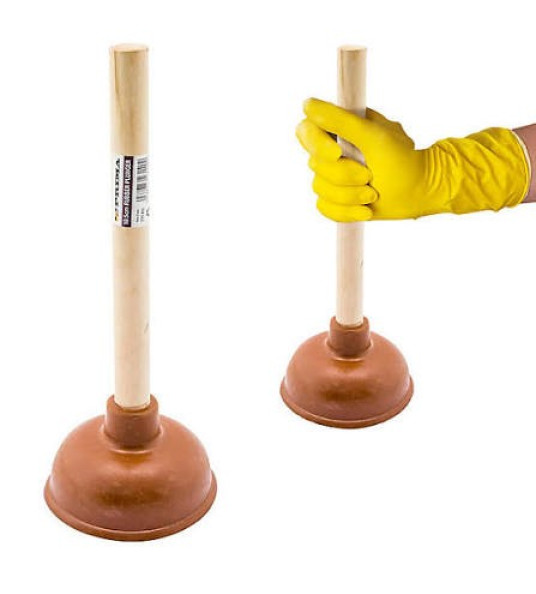 PLUNGER 13CM WOODEN HANDLE