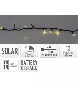 WARM WHITE SOLAR FAIRY LIGHTS 240 LED 10M
